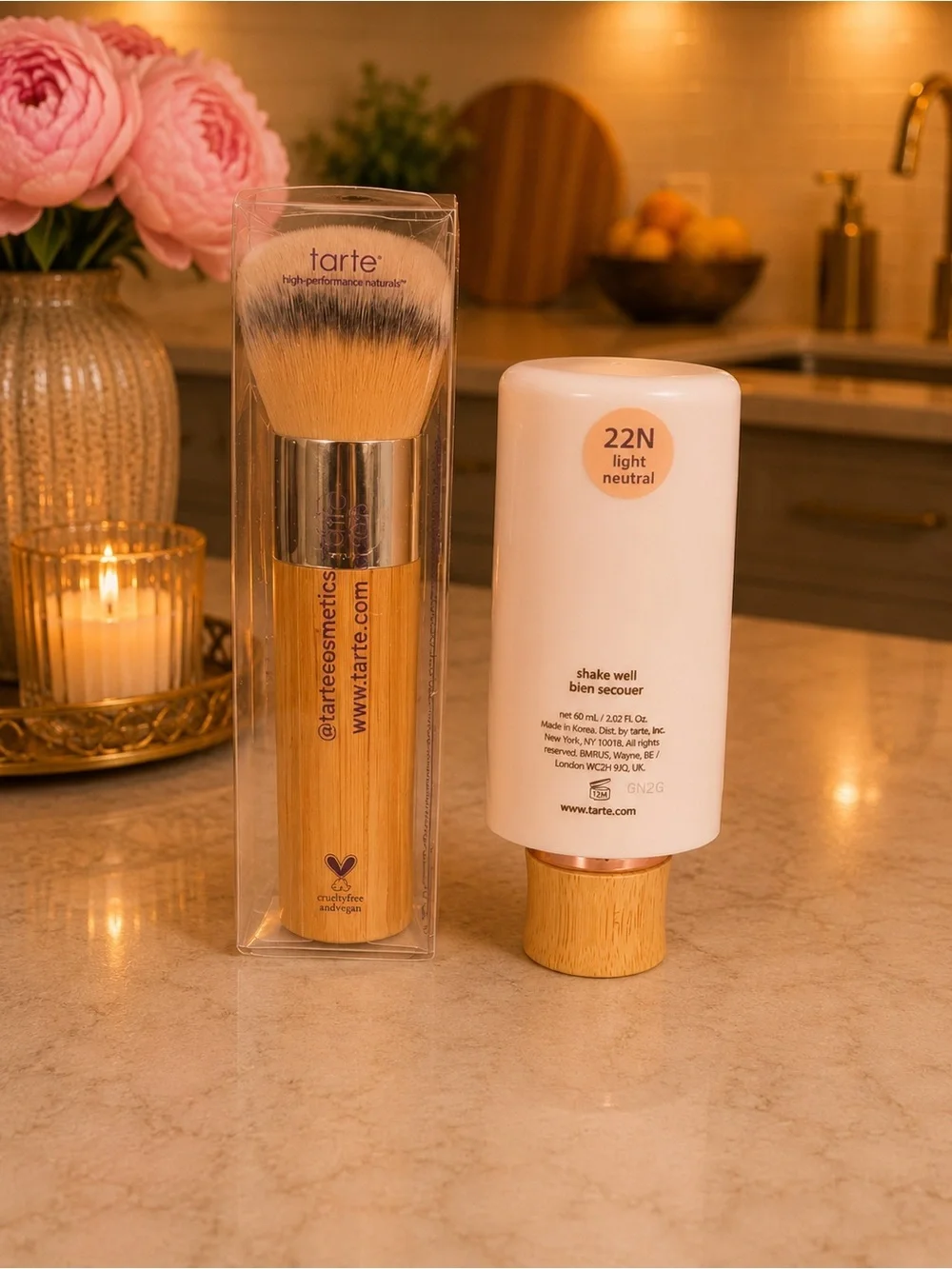 tarte Timeless Hydrating Foundation 22N Light Neutral + The Buffer Airbrush 🎀